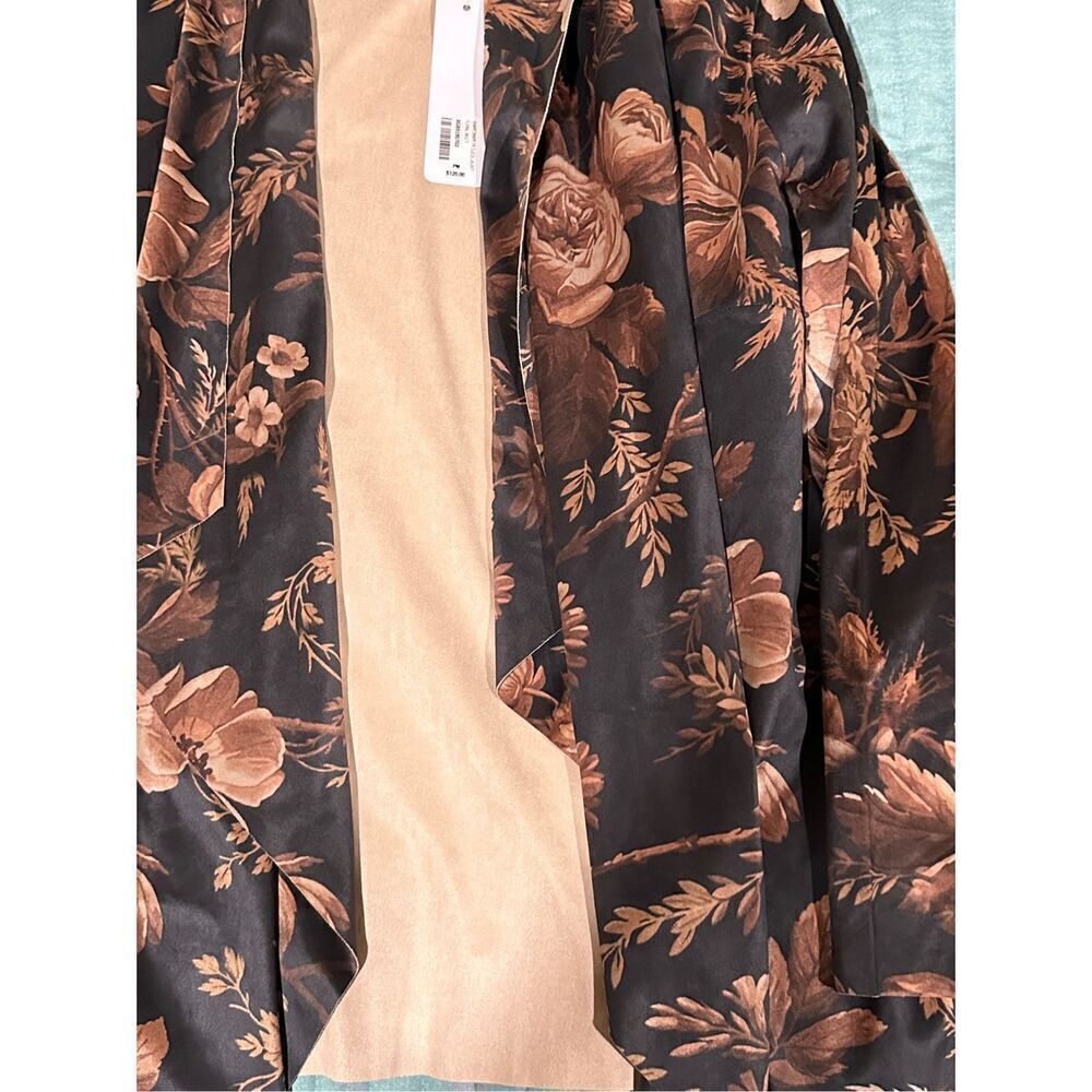Soft Surroundings faux suede floral shape drape cardigan jacket PM petite - Picture 6 of 10